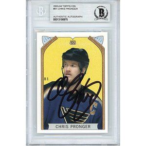 Chris Pronger Signed Blues 2003-04 Topps C55 Hockey Card Beckett BAS Autographed